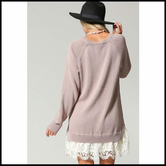 Lace-Edged Sweater Top - Picture 5 of 8
